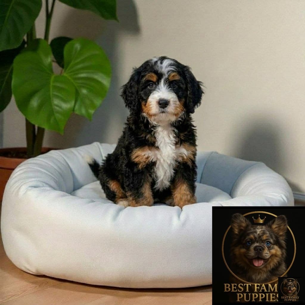 Cachorros Bernedoodle Miniatura Tricolor Tradicional — con garantía de pureza